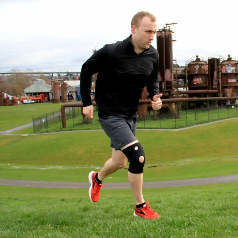 Pro-Tec X-Factor Knee Support — worn while running