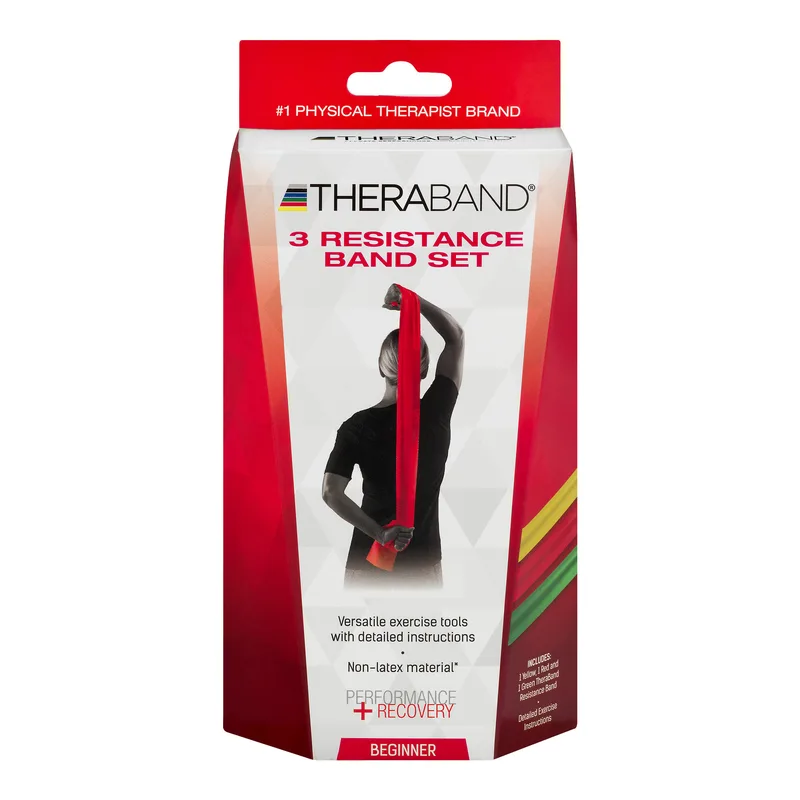 TheraBand Professional Latex Resistance Bands Beginner Set
